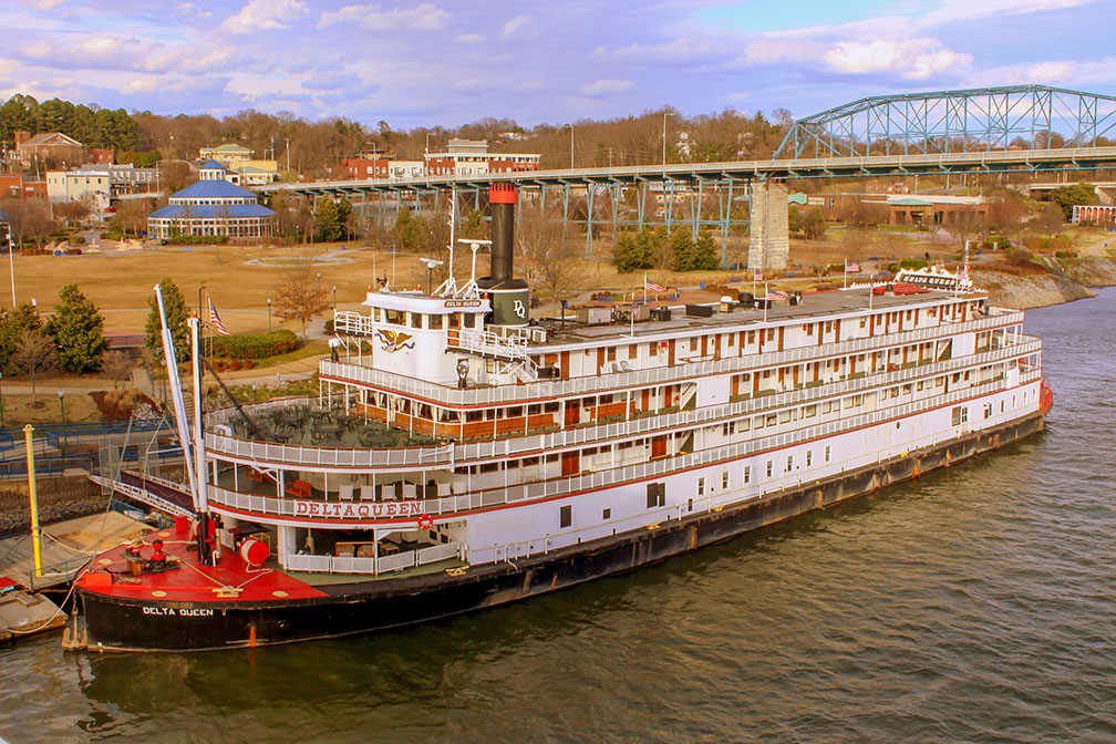 The Delta Queen steamboat when it was was moored in Chattanooga, Tennessee