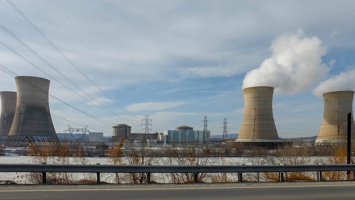 Three Mile Island nuclear power plant in Harrisburg PA