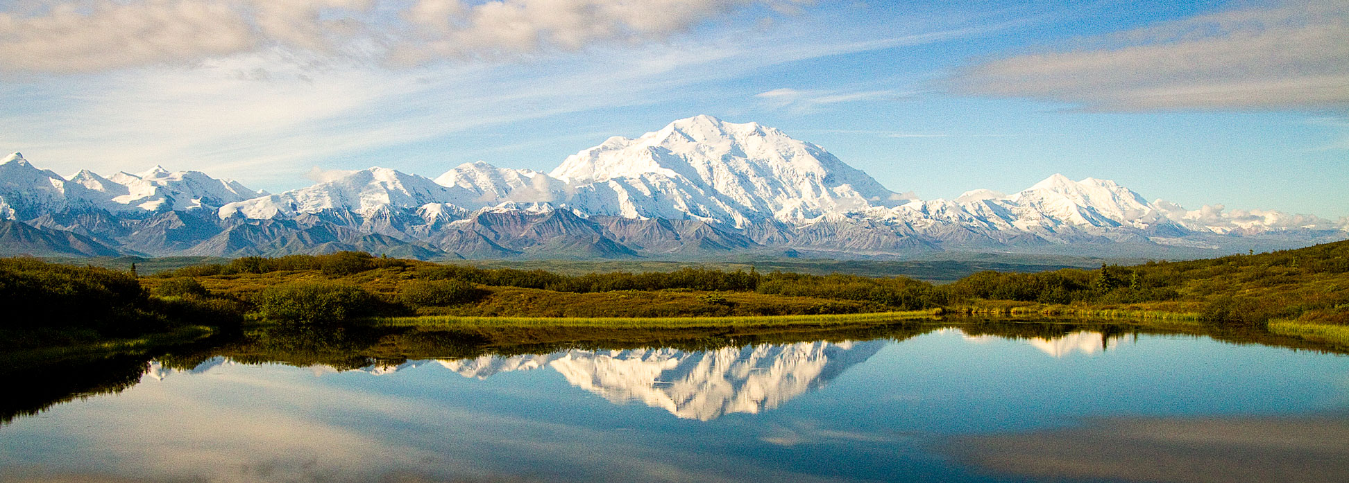 Wonder Lake and Denali, North America' highest mountain.