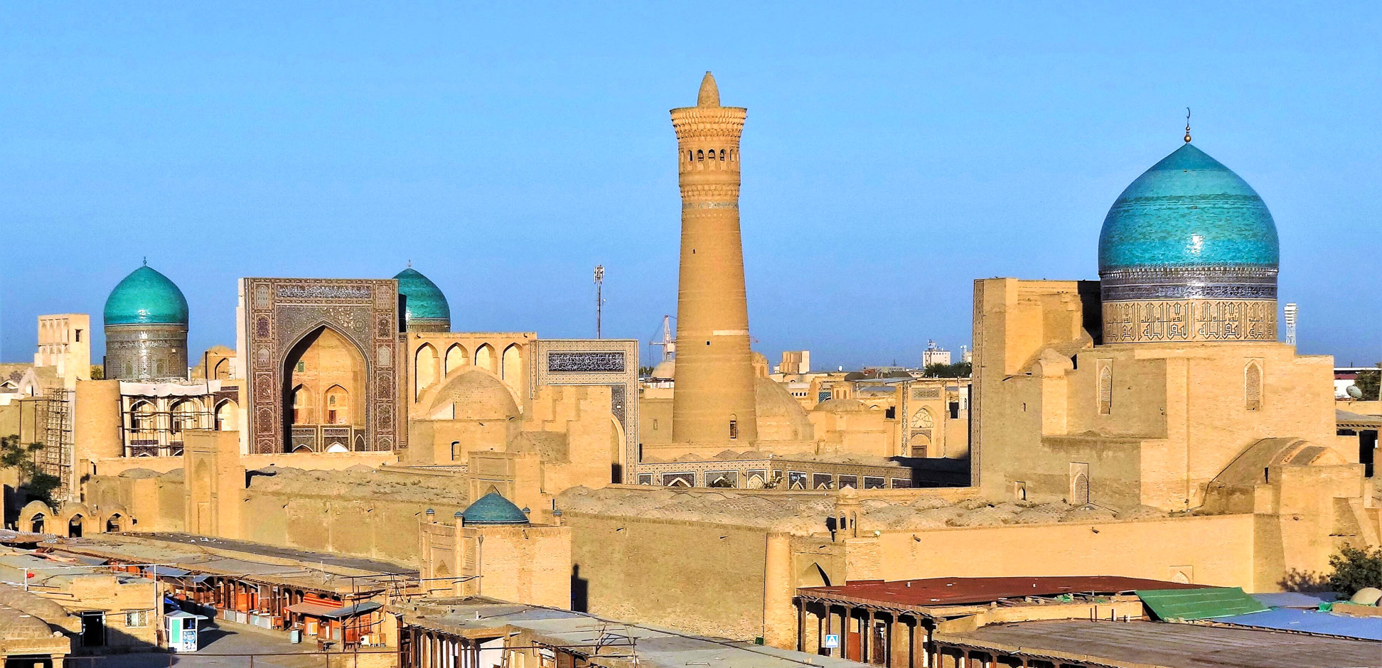 View of the Old Town of Bukhara from the Ark Fortress, Uzbekistan.