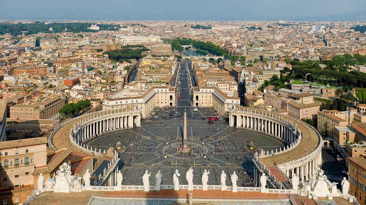 St Peter's square in Vatican City, Rome