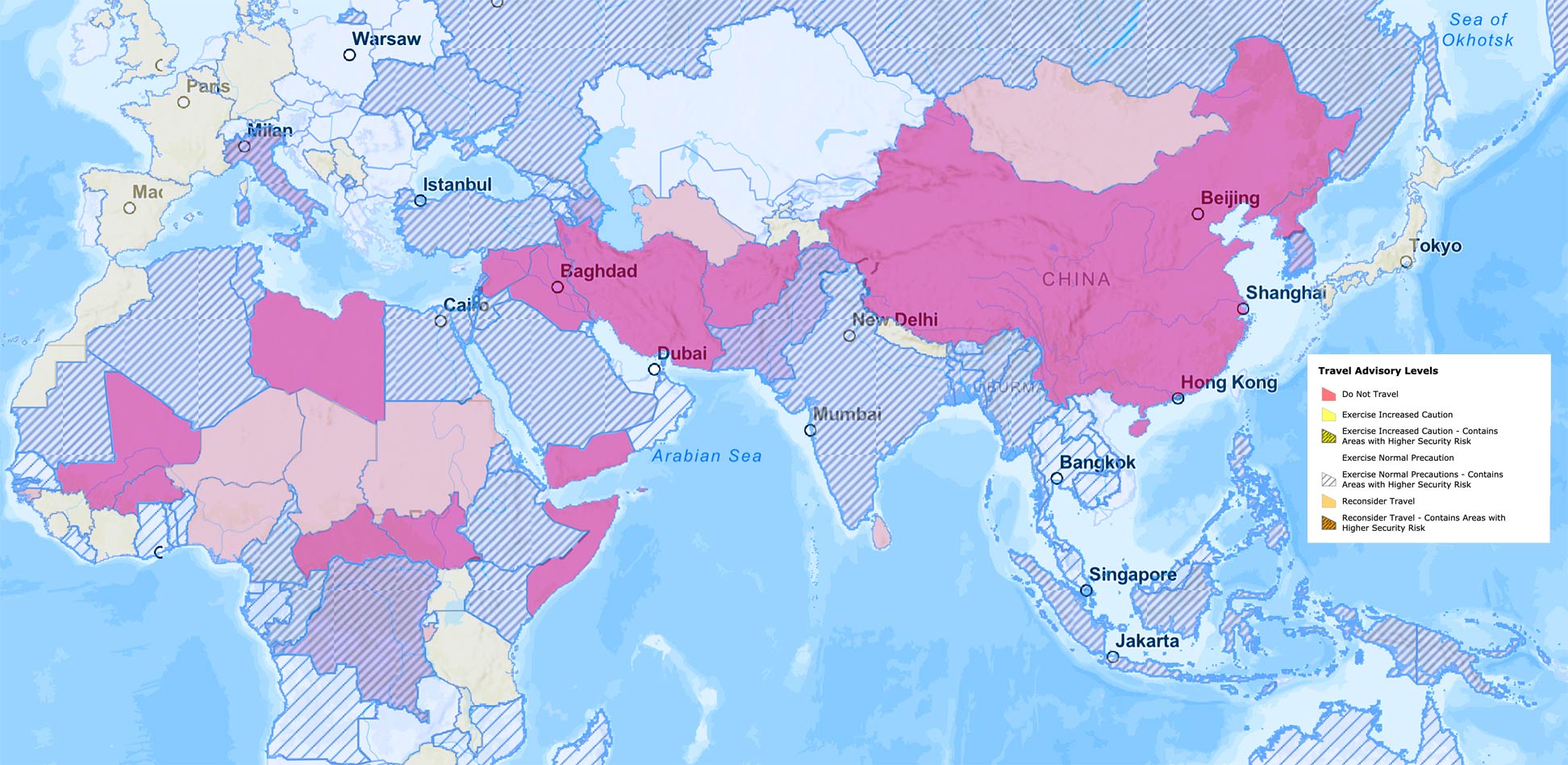 Travel advisories for many countries to change colour