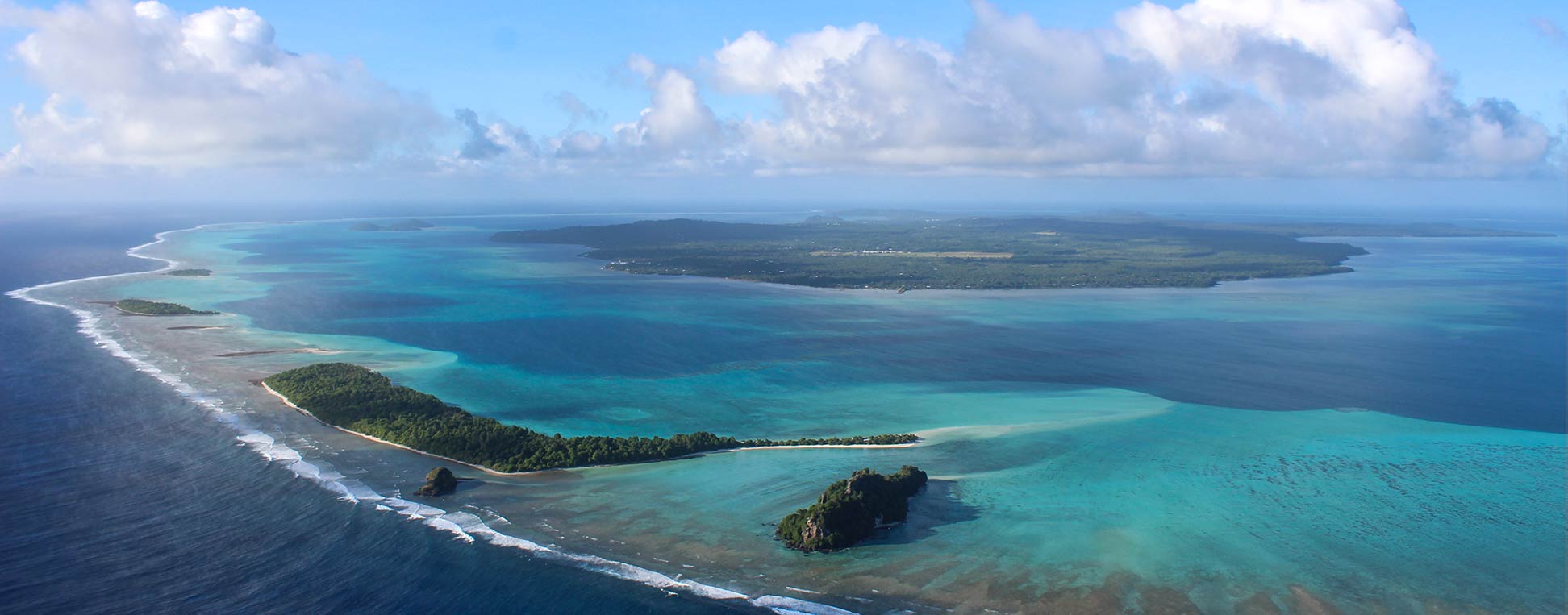 Aerial view of Wallis Island, Micronesia