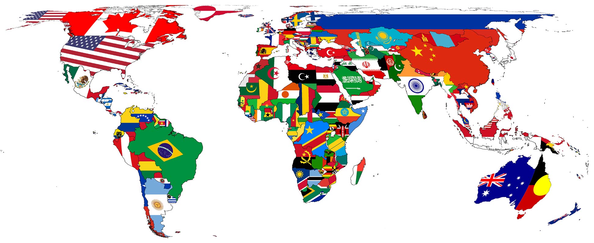 world flags map