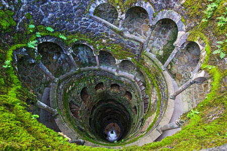 The Inverted Tower in the Quinta da Regaleira in Sintra