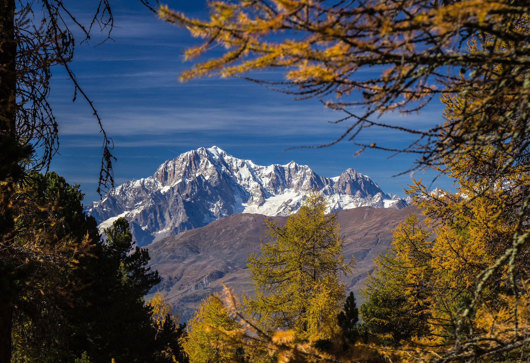 The Mont Blanc massif part of the European Alps