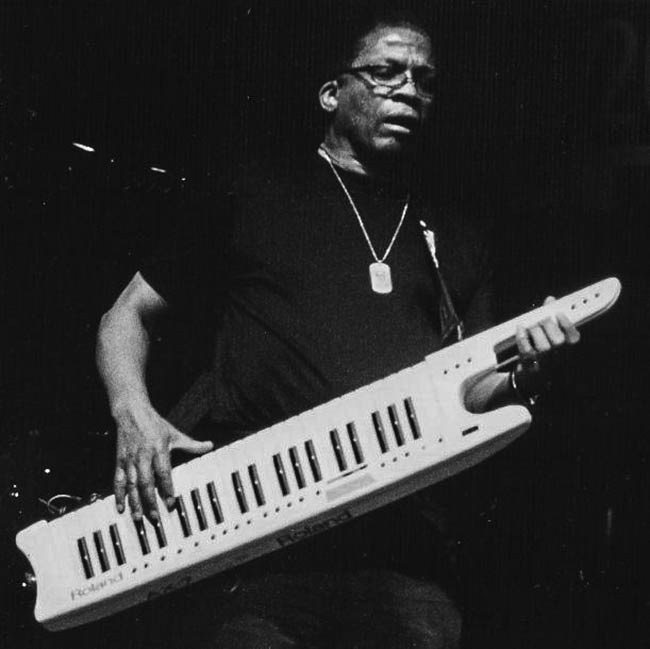 Herbie Hancock playing keytar