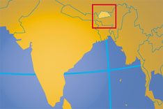 Location map of Bhutan. Where in Asia is Bhutan?