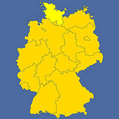 Location map of Germany states, where in Germany is Schleswig-Holstein?