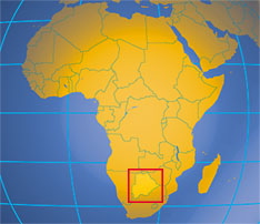 Location map of Botswana. Where in Africa is Botswana?