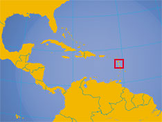Location map of Dominica. Where in the Caribbean is Dominica?