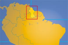 Location map of Guyana. Where in South America is Guyana?