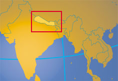 Location map of Nepal. Where in Asia is Nepal?
