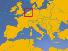 Location map of Netherlands. Where in Europe are the Netherlands