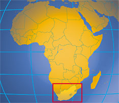 Location map of South Africa. Where in Africa is South Africa