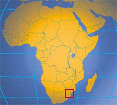 Location map of Swaziland. Where in Africa is Swaziland