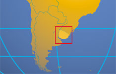 Location map of Uruguay. Where in South America is Uruguay