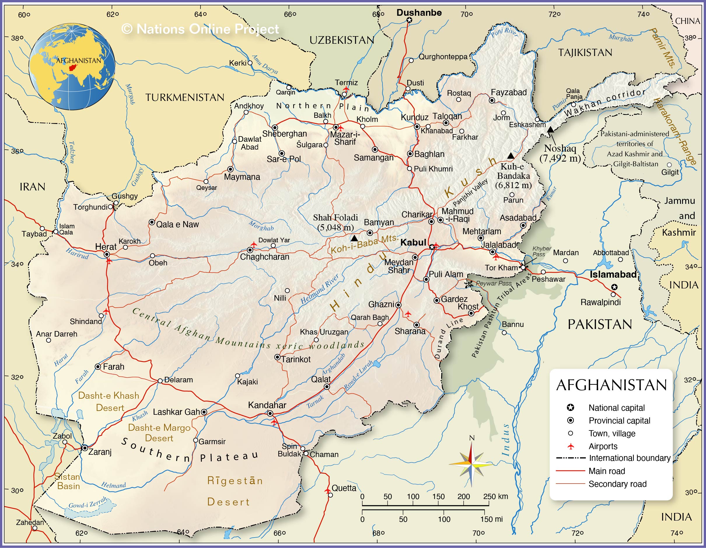 Political Map of Afghanistan - Nations Online Project