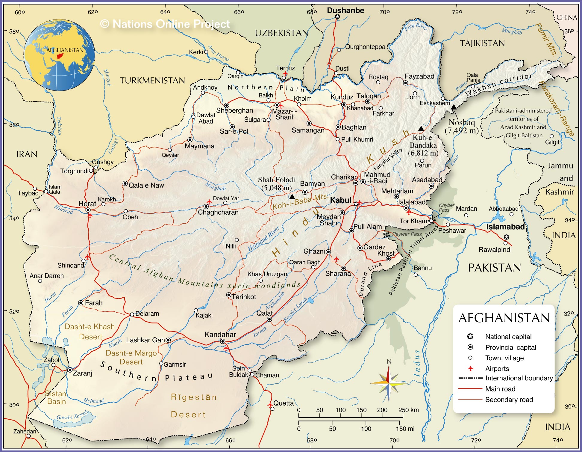General Map of Afghanistan
