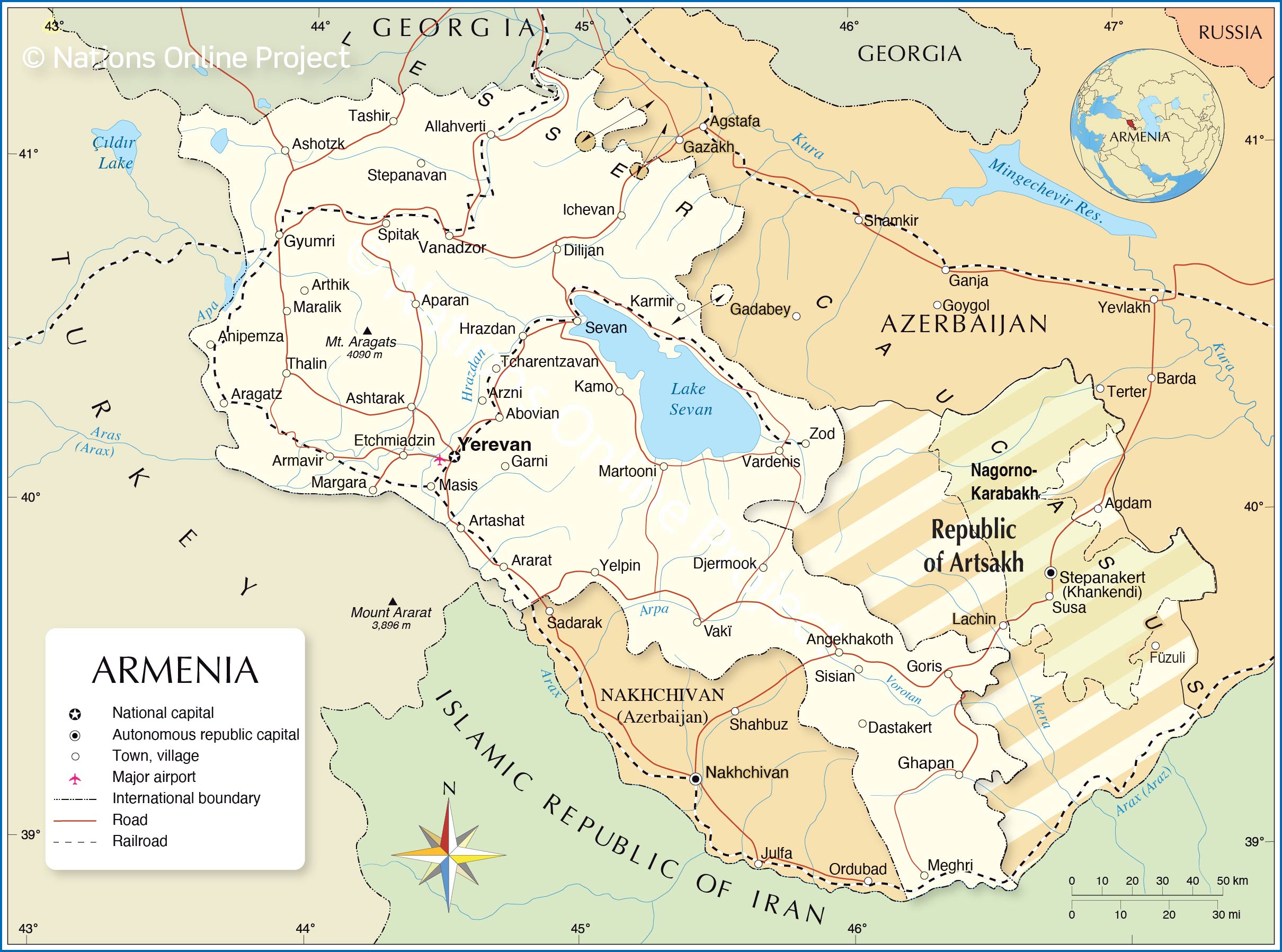 Political Map of Armenia Nations Online Project