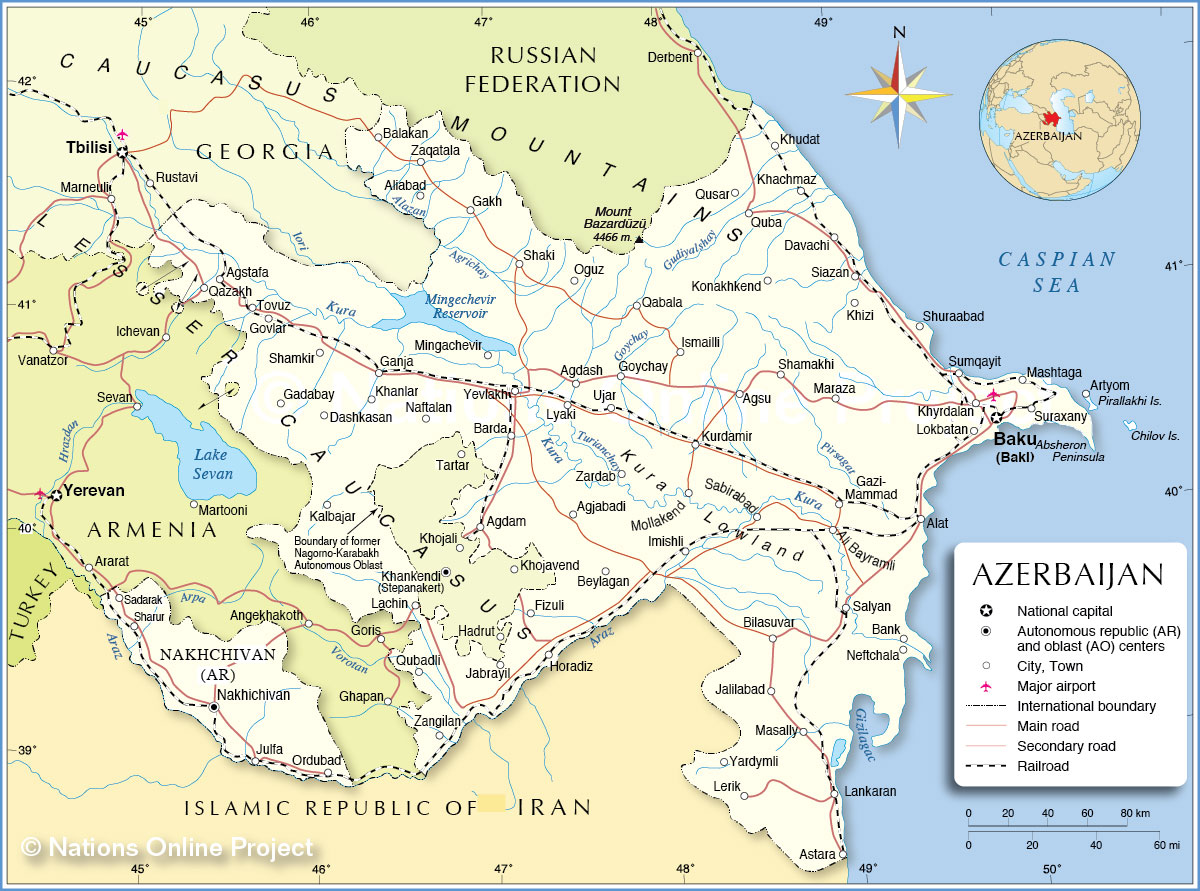Political Map of Azerbaijan - Nations Online Project