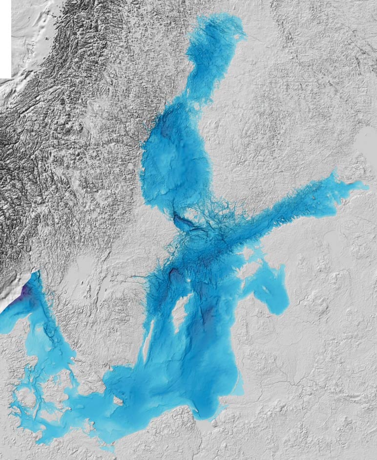 Bathymetry map of the Baltic Sea