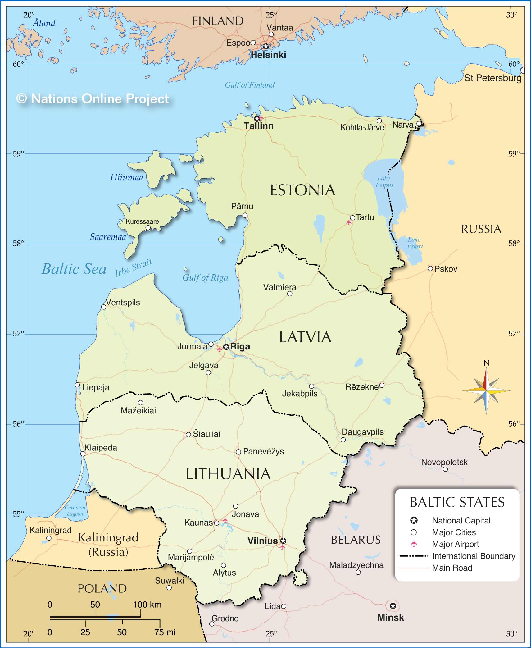 map of baltic states Map Of The Baltic States Nations Online Project map of baltic states