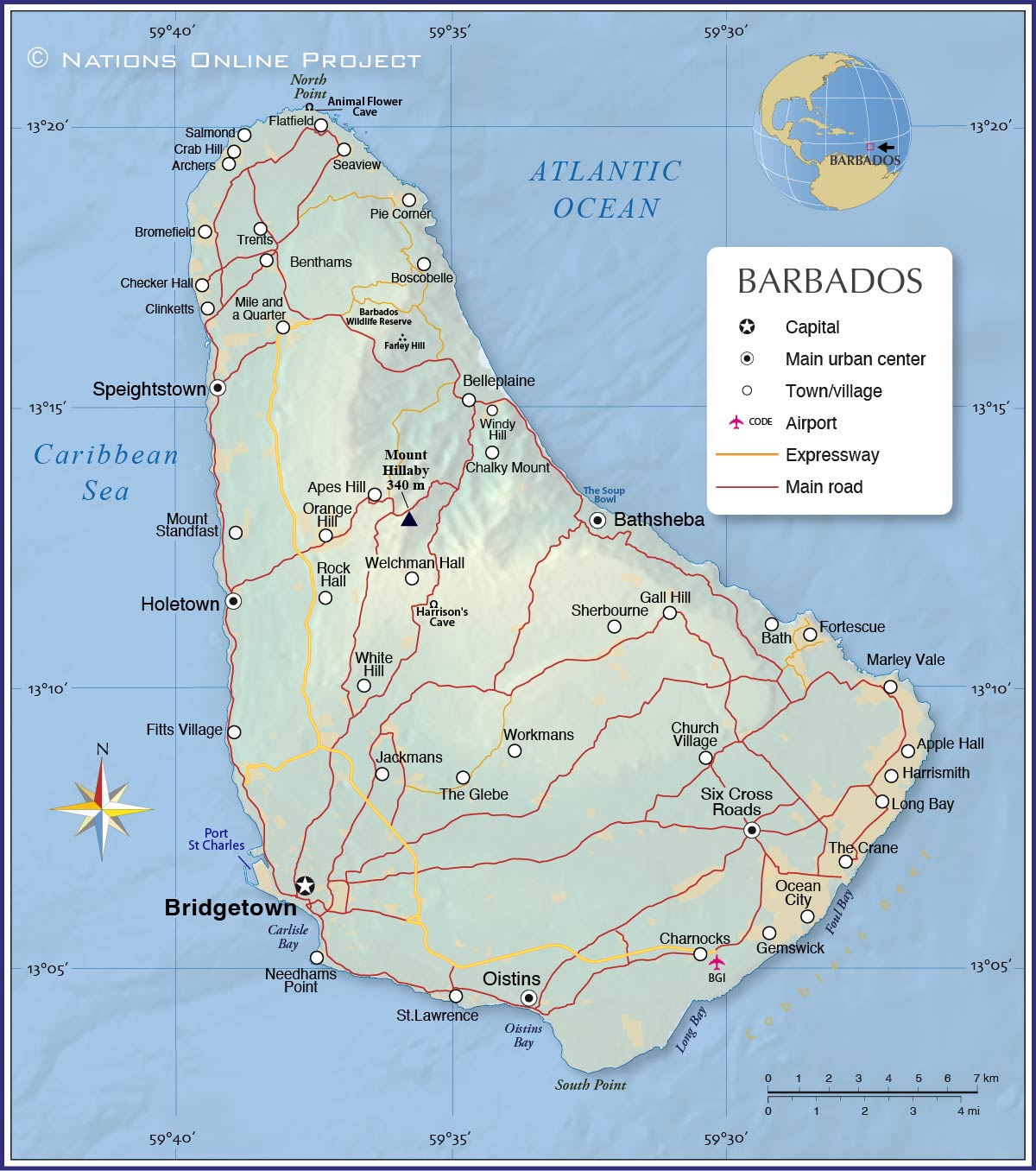 Political Map of Barbados Nations Online Project