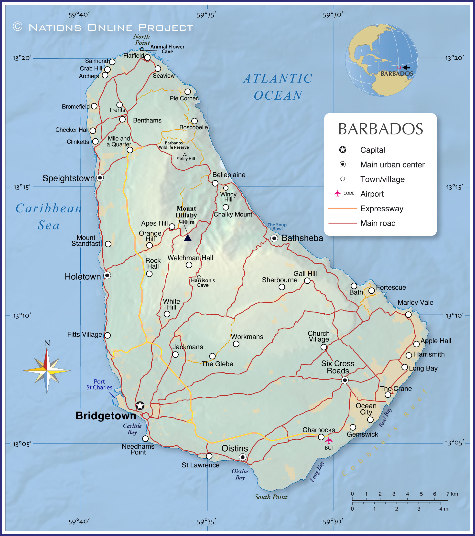 Political Map of Barbados - Nations Online Project
