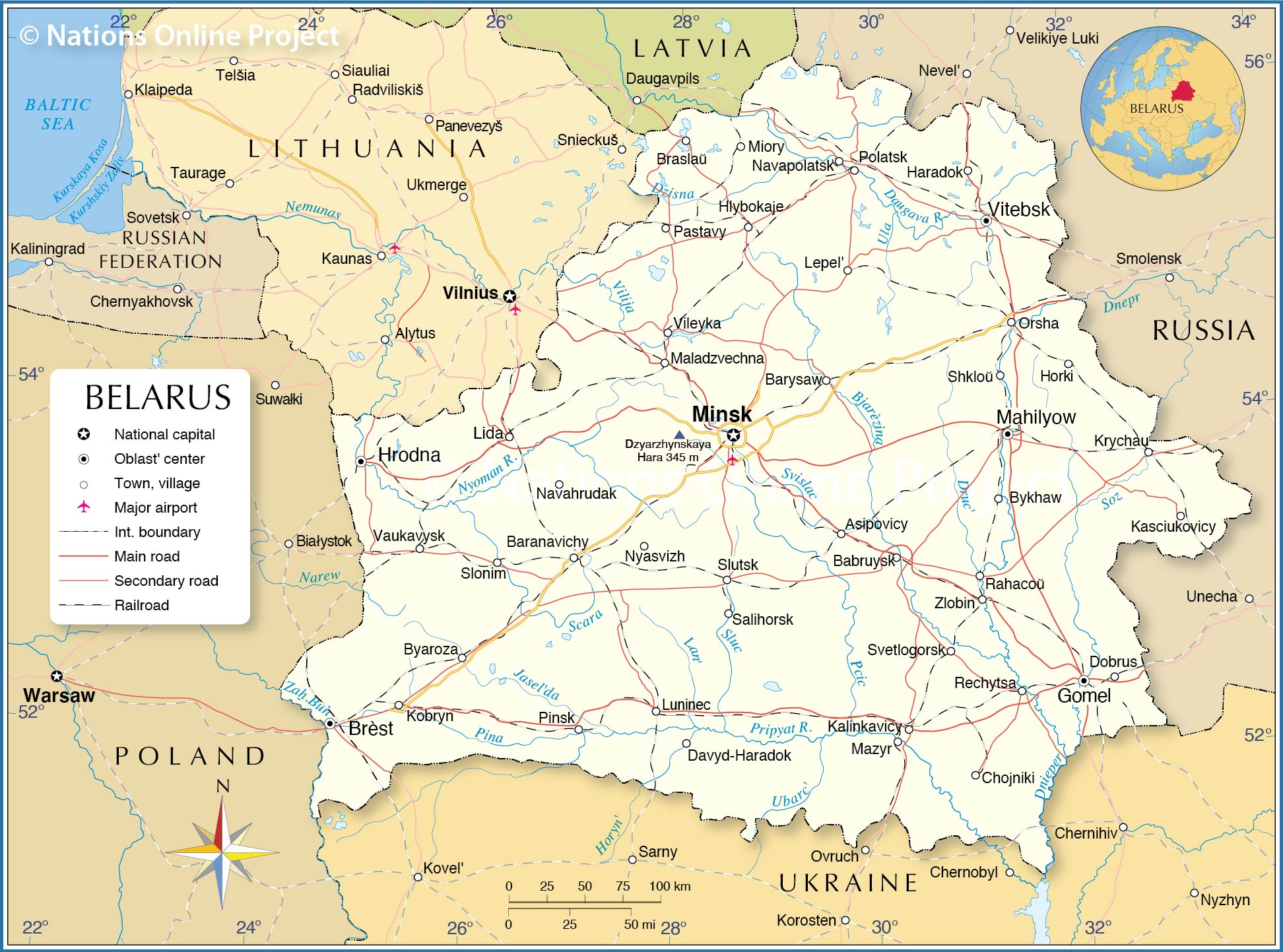Political Map Of Belarus Nations Online Project