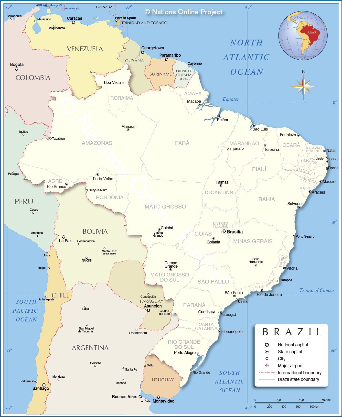 brazil map states and cities