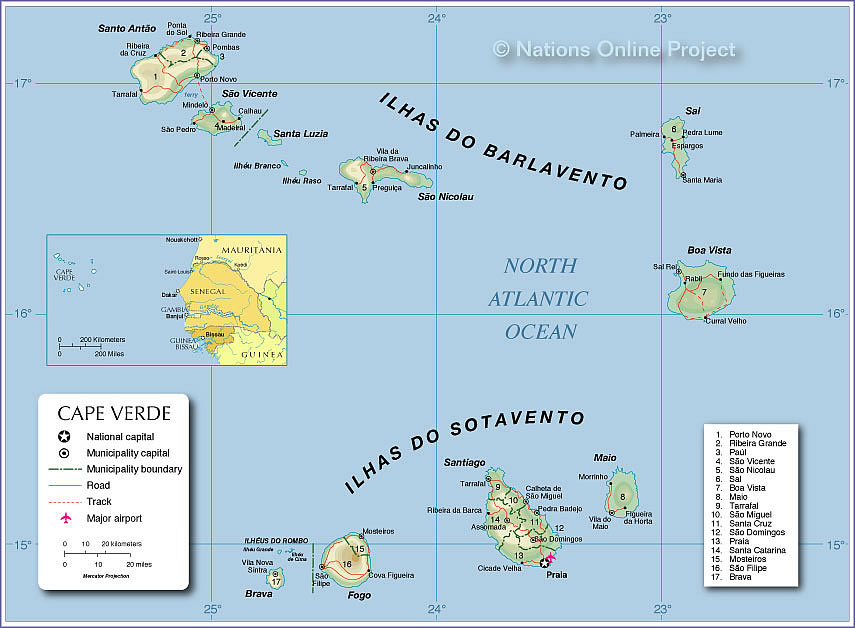 where cape verde islands on map Map Of Cape Verde Nations Online Project where cape verde islands on map