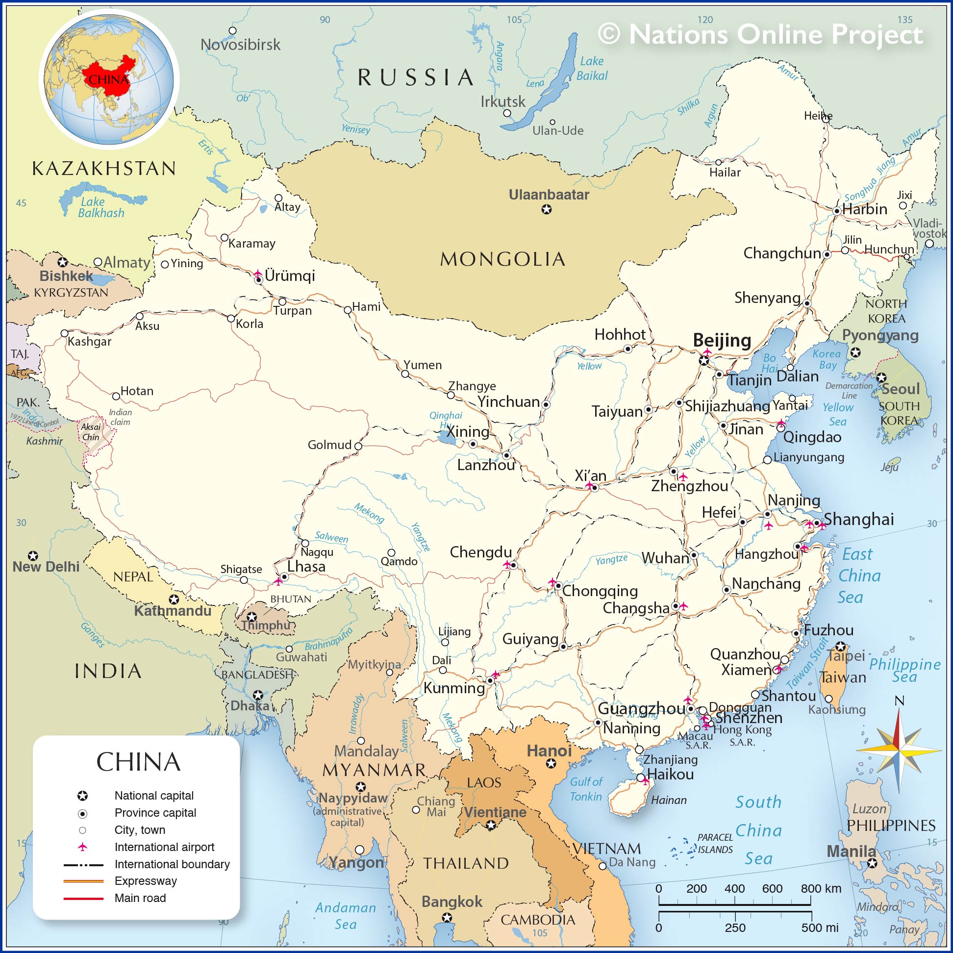 political maps of china Political Map Of China Nations Online Project political maps of china