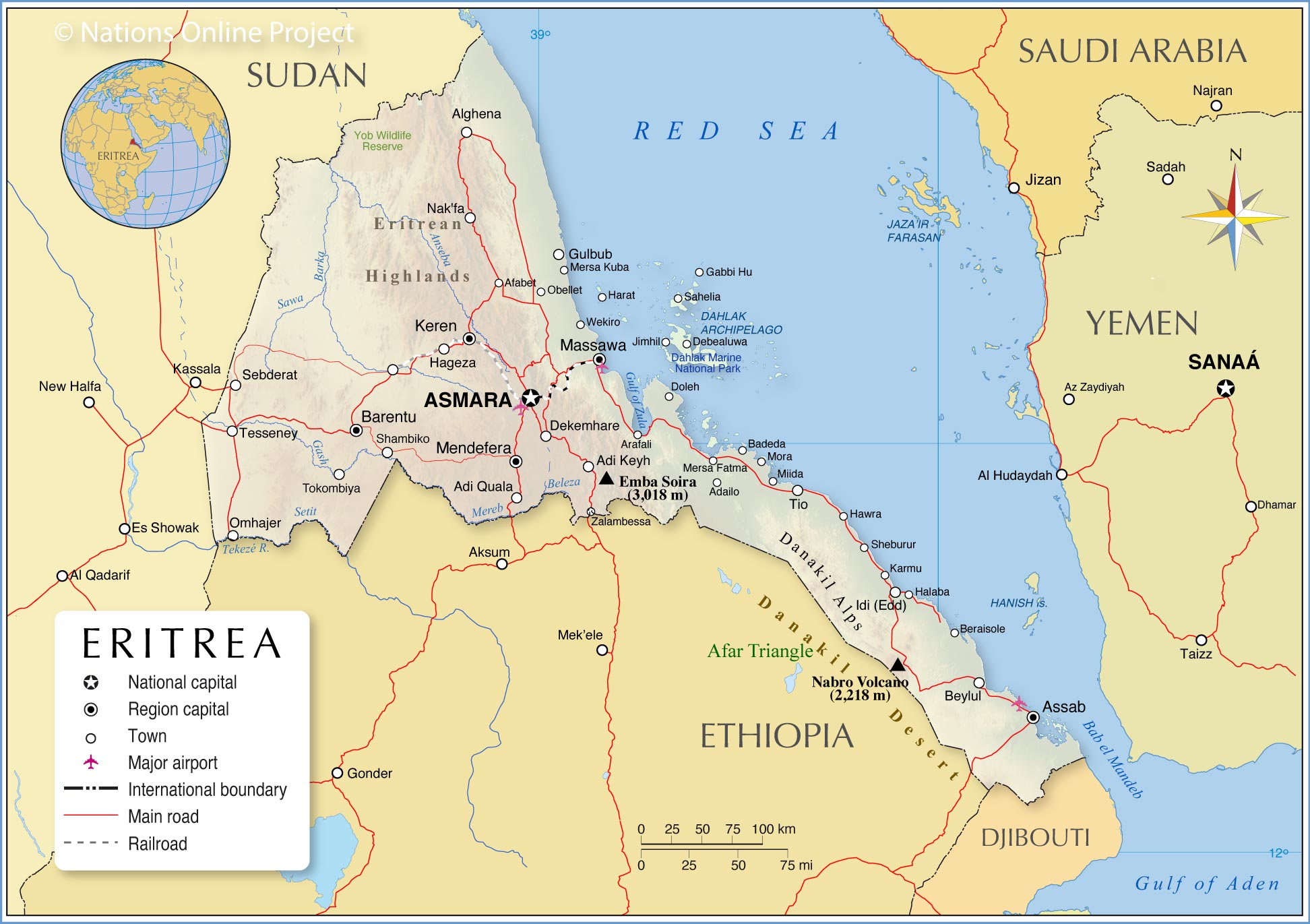 Political Map of Eritrea