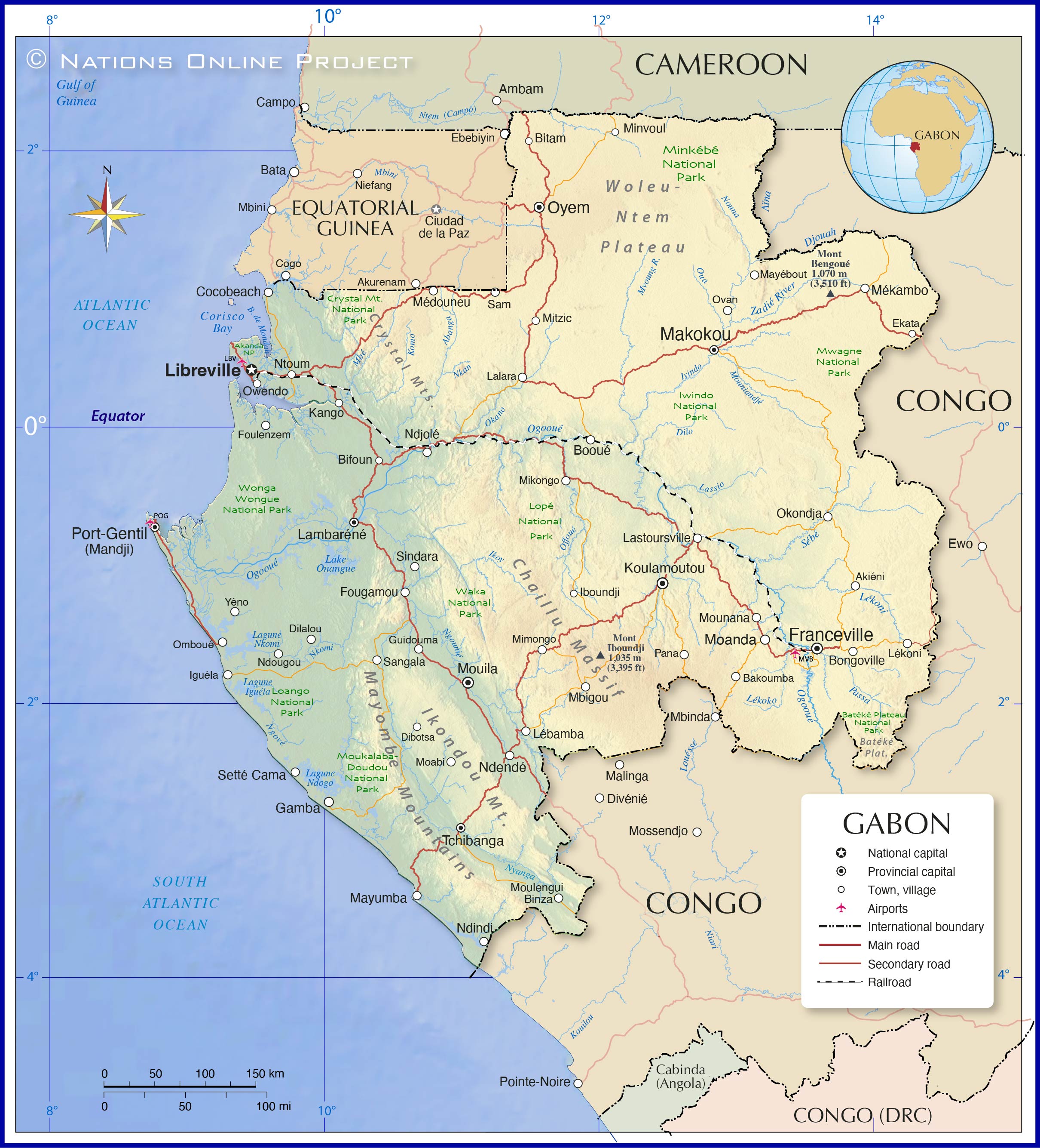 Detailed Political Map Of Gabon Ezilon Maps Gabon Map L 