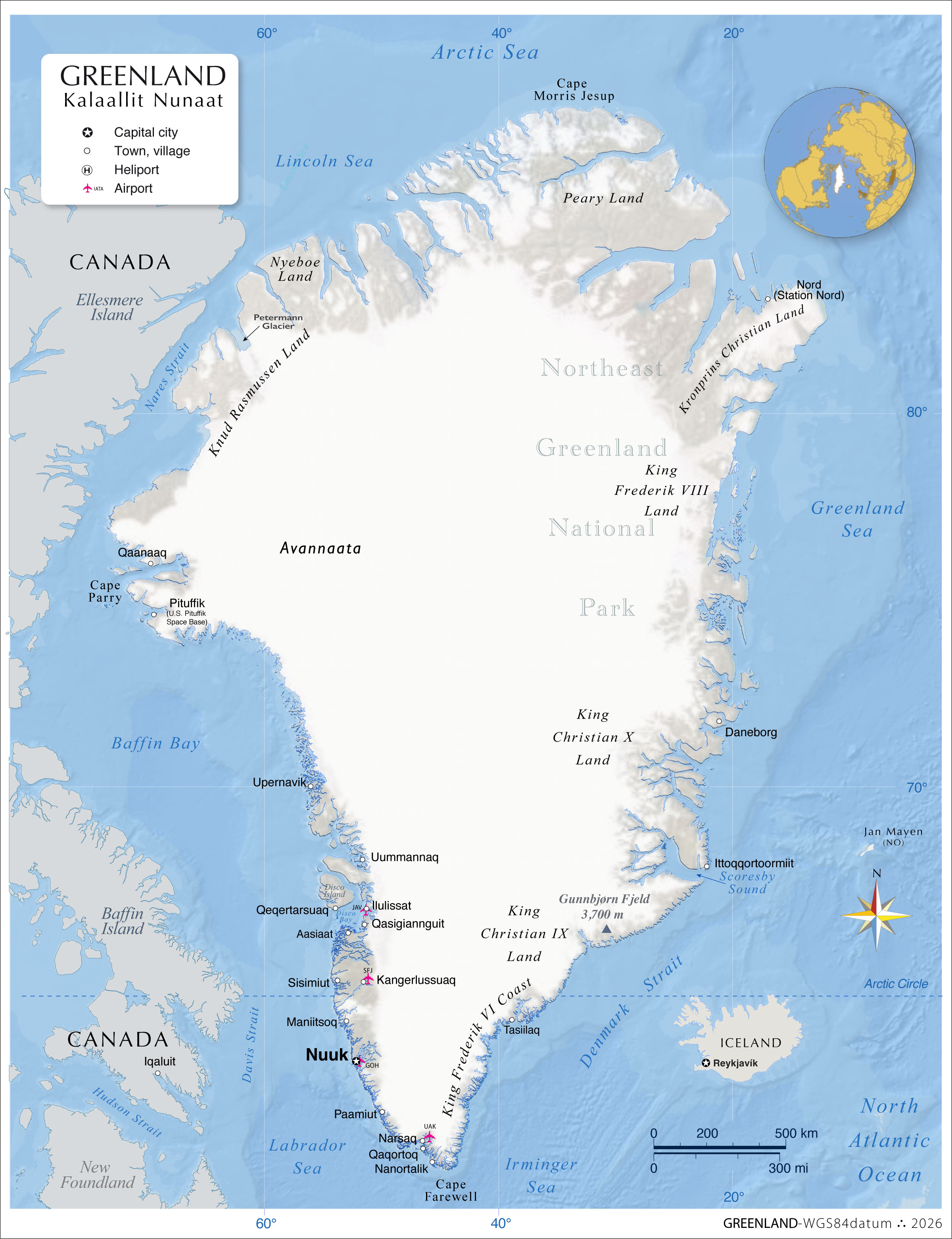 Political Map of Greenland - Nations Online Project