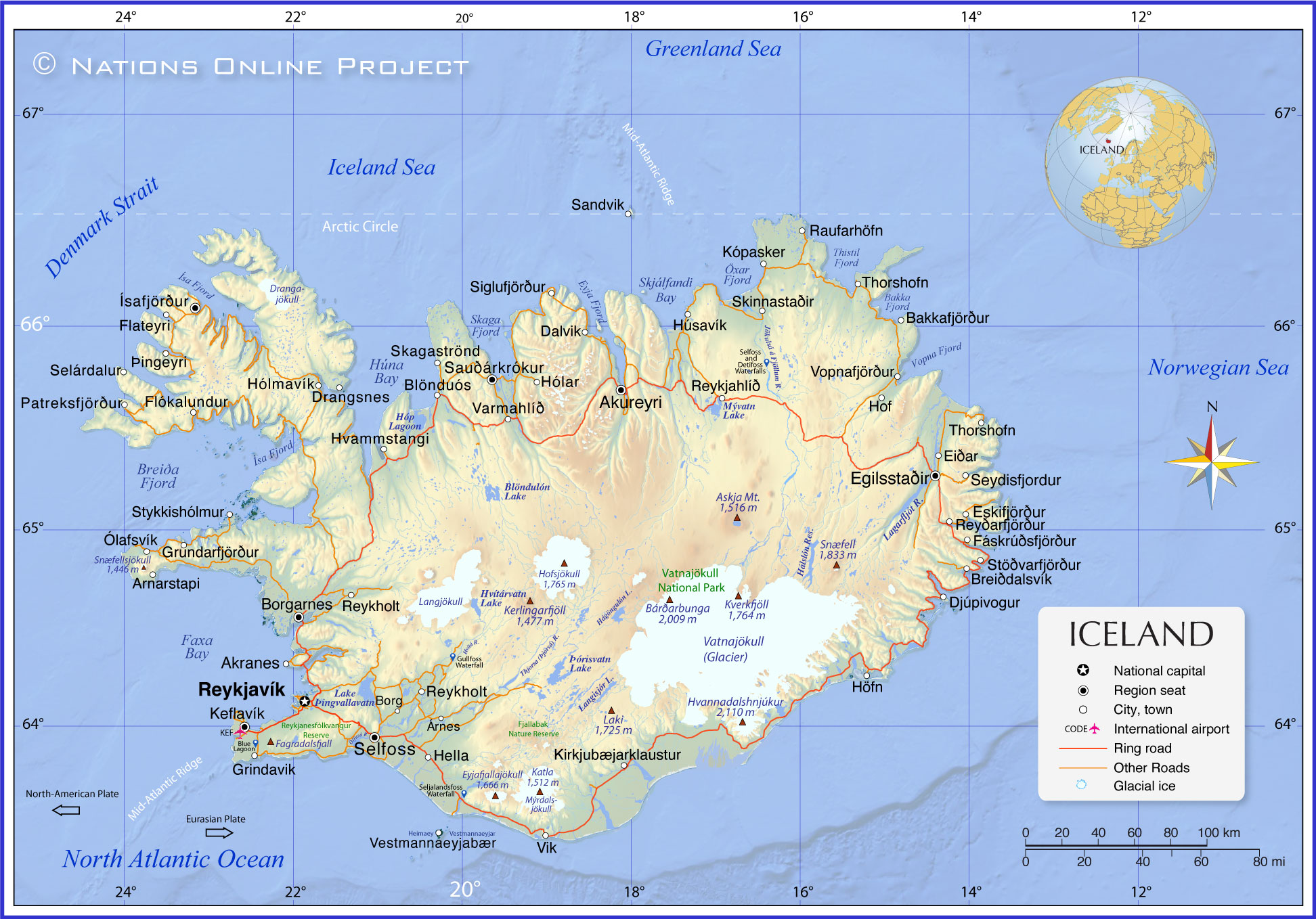 Map of Iceland