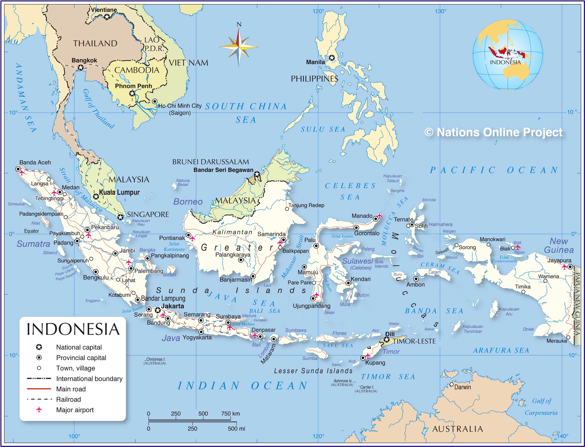 Muslimani se raznijeli se pred katoličkom crkvom, ranjeno 14 osoba Indonesia-Political-Map