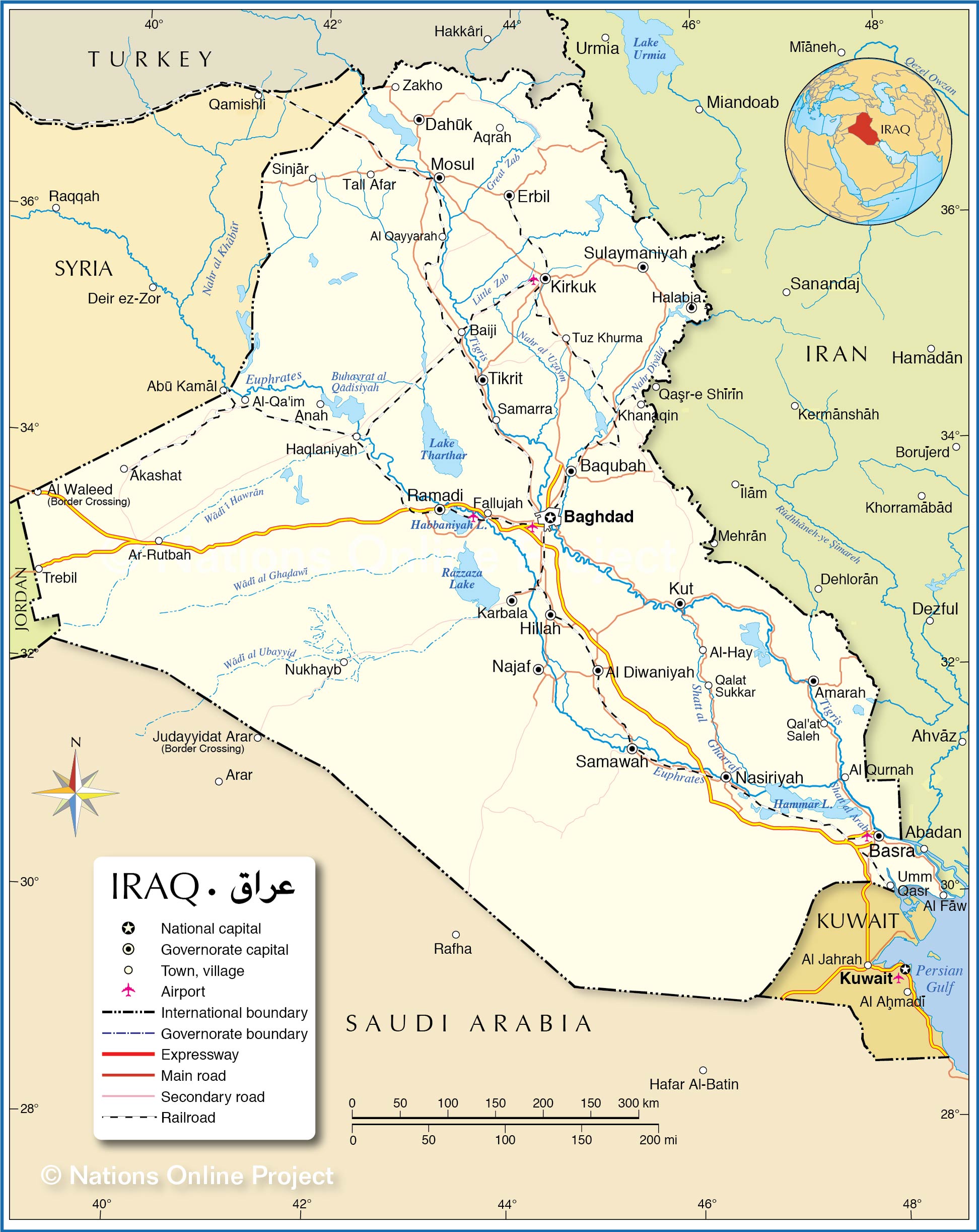 Political Map of Iraq Nations Online Project