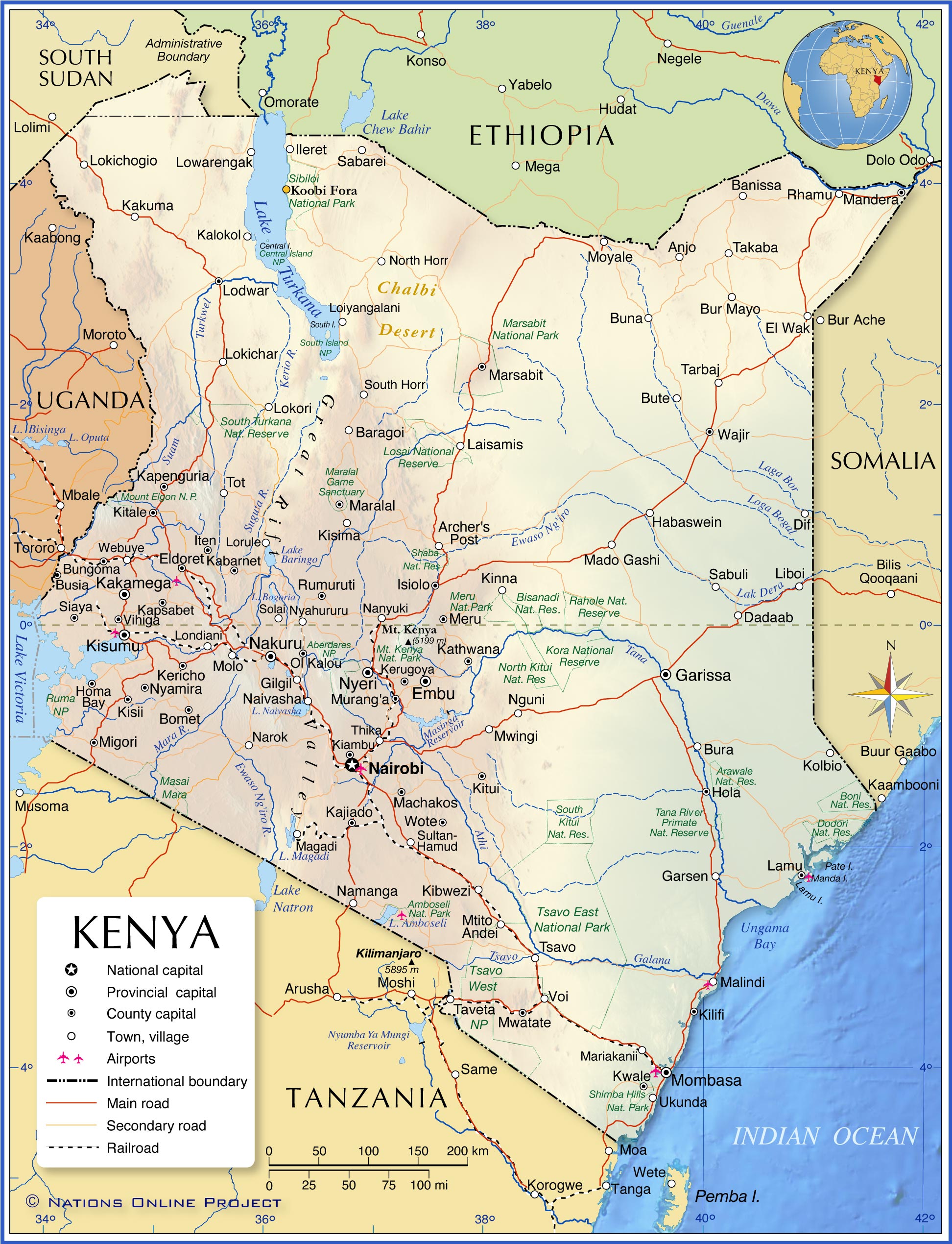Political Map of Kenya