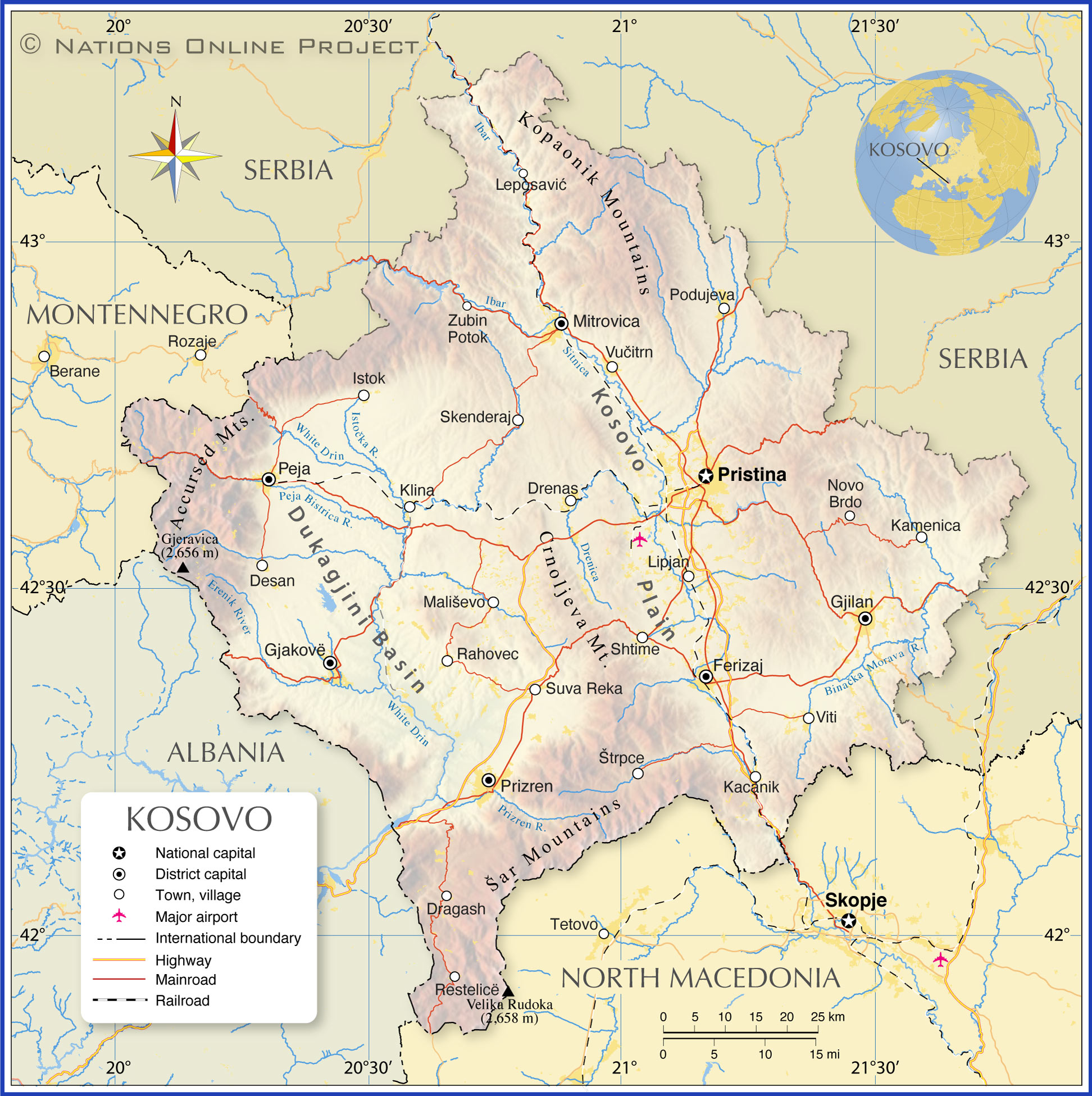 Political Map of Kosovo
