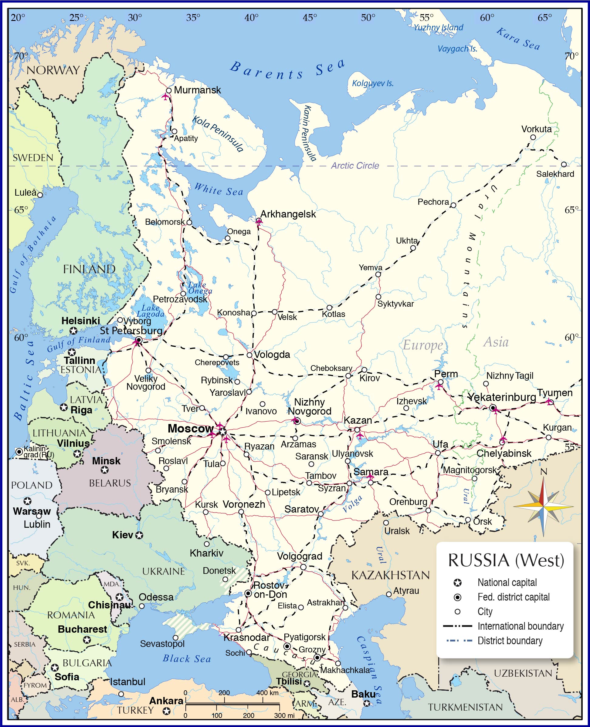 map of russia and europe with cities Map Of European Russia Nations Online Project map of russia and europe with cities