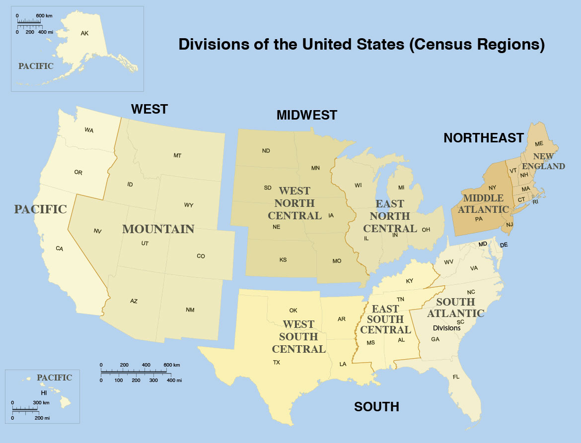 united states map regions List Of Us States By Area Nations Online Project united states map regions