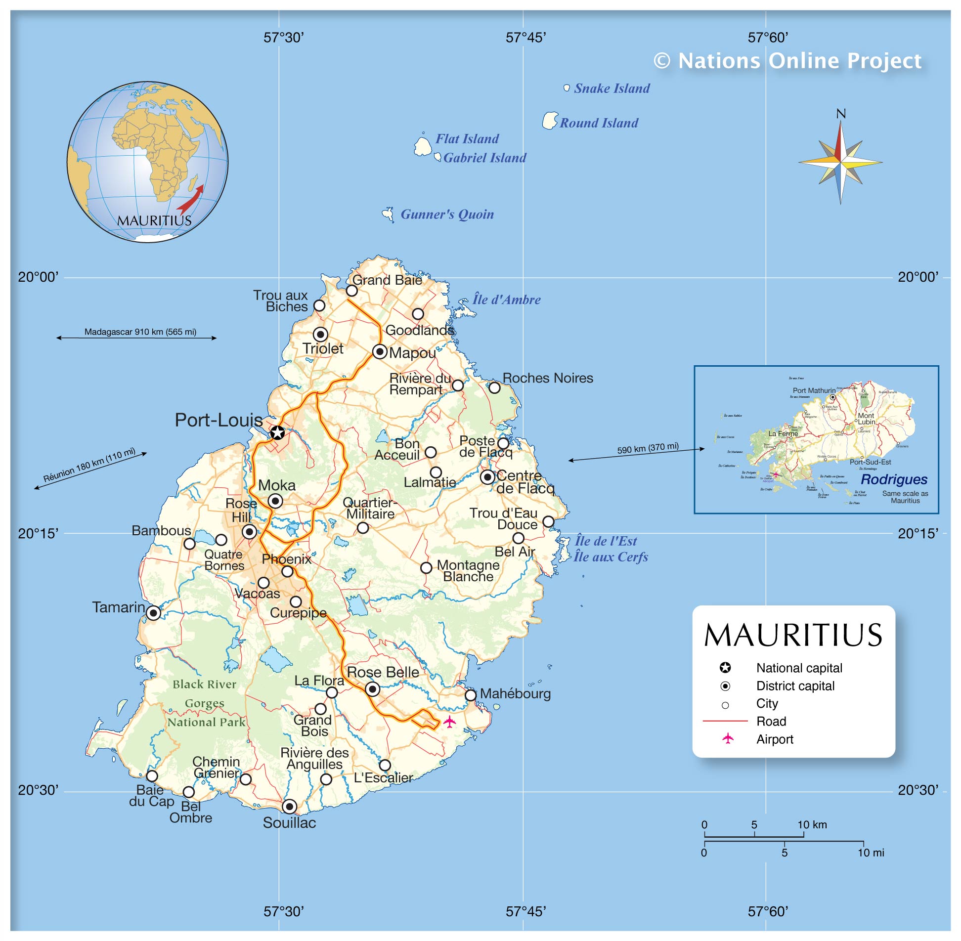 Map of Mauritius - Nations Online Project