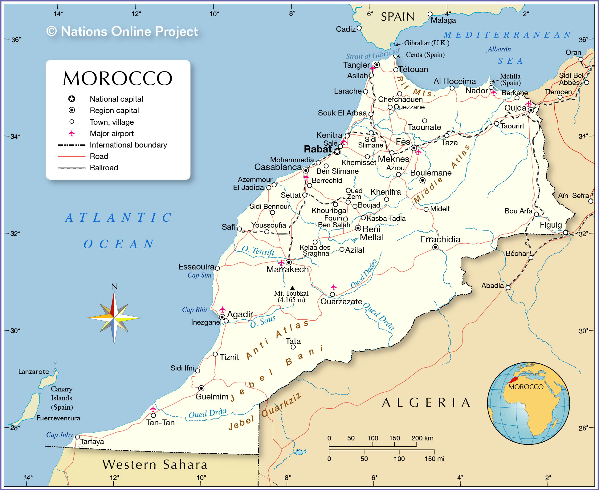Political Map of Morocco