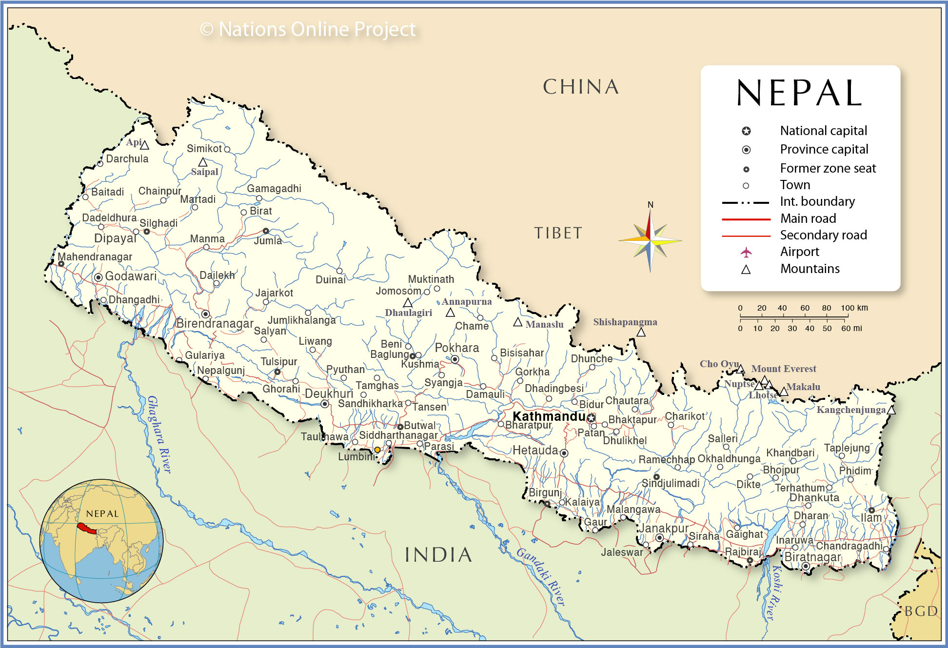 Political Map of Nepal