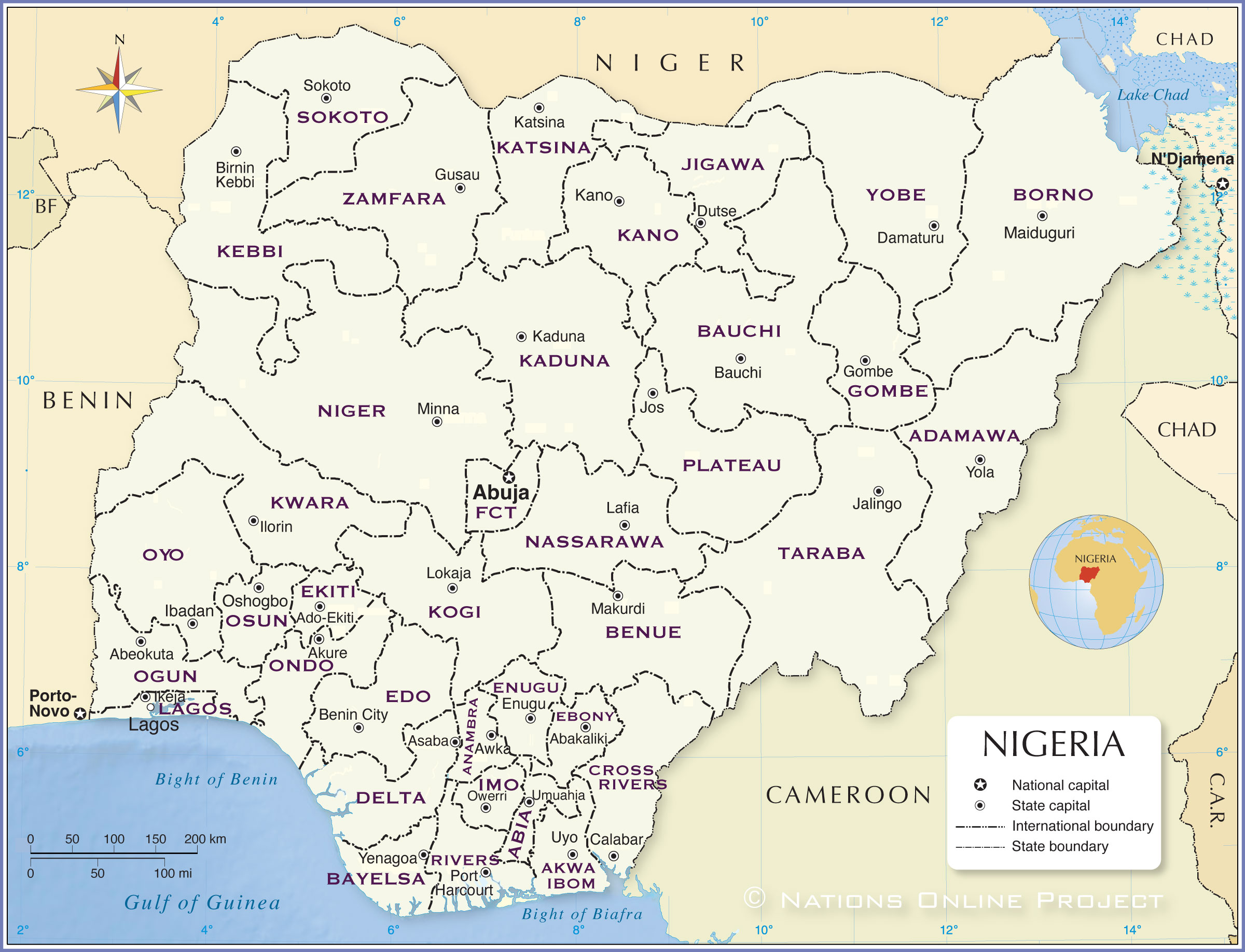 Administrative Map of Nigeria