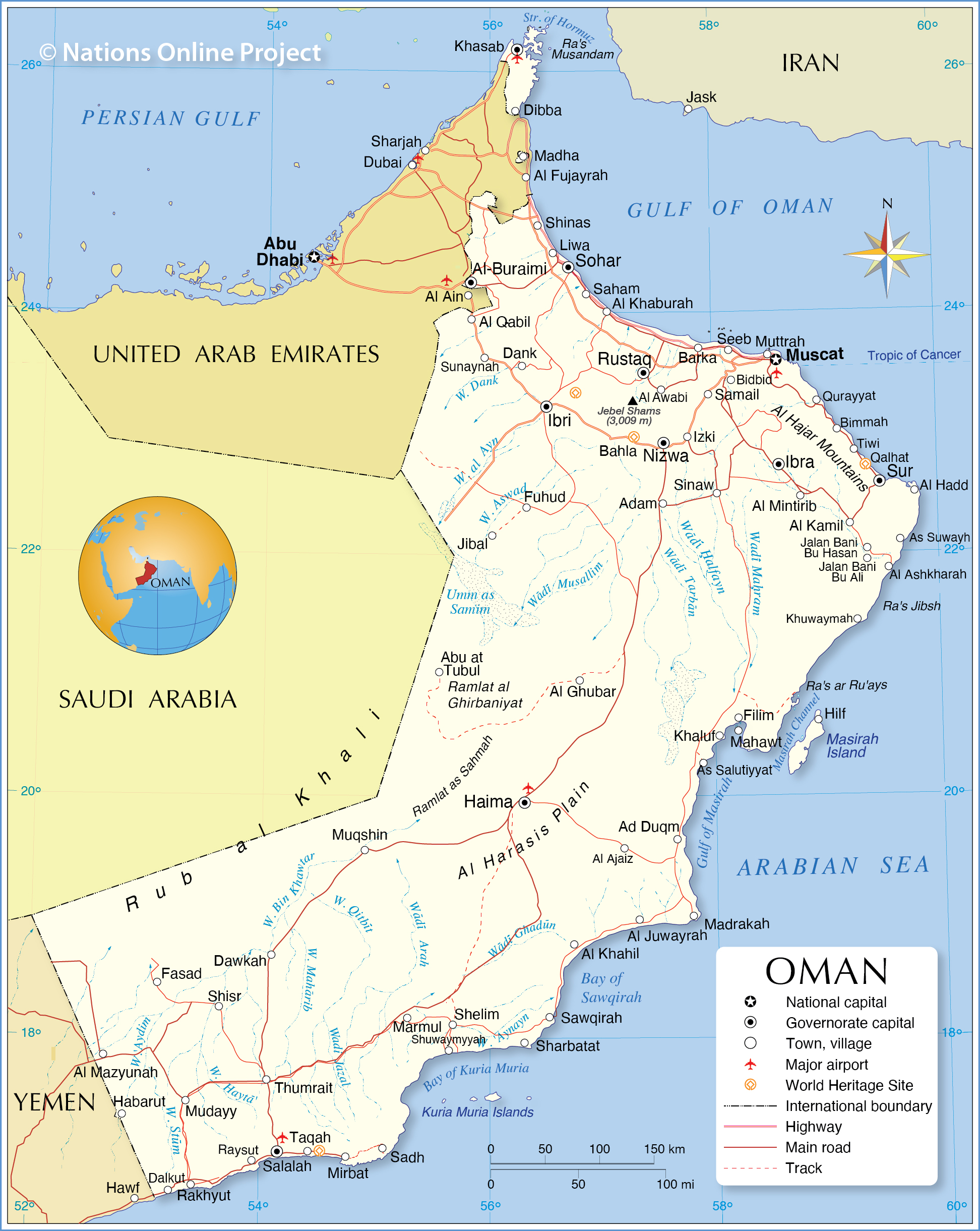 Political Map Of Oman Nations Online Project