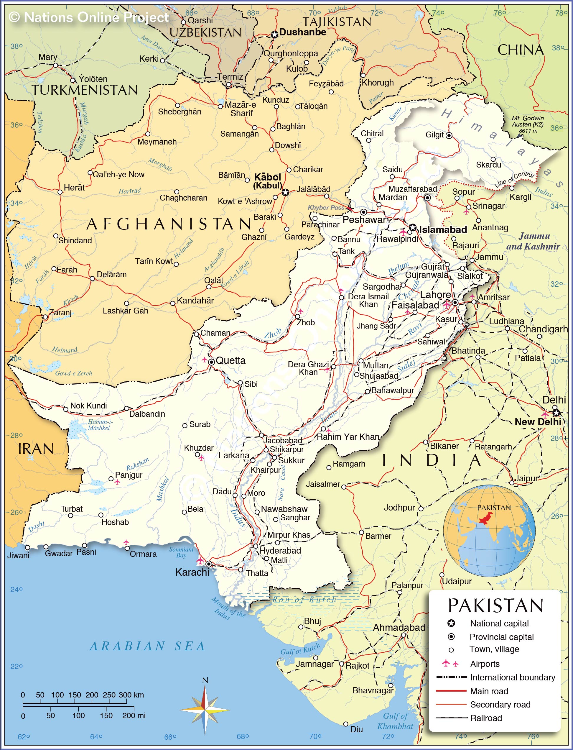Political Map Of Pakistan Nations Online Project