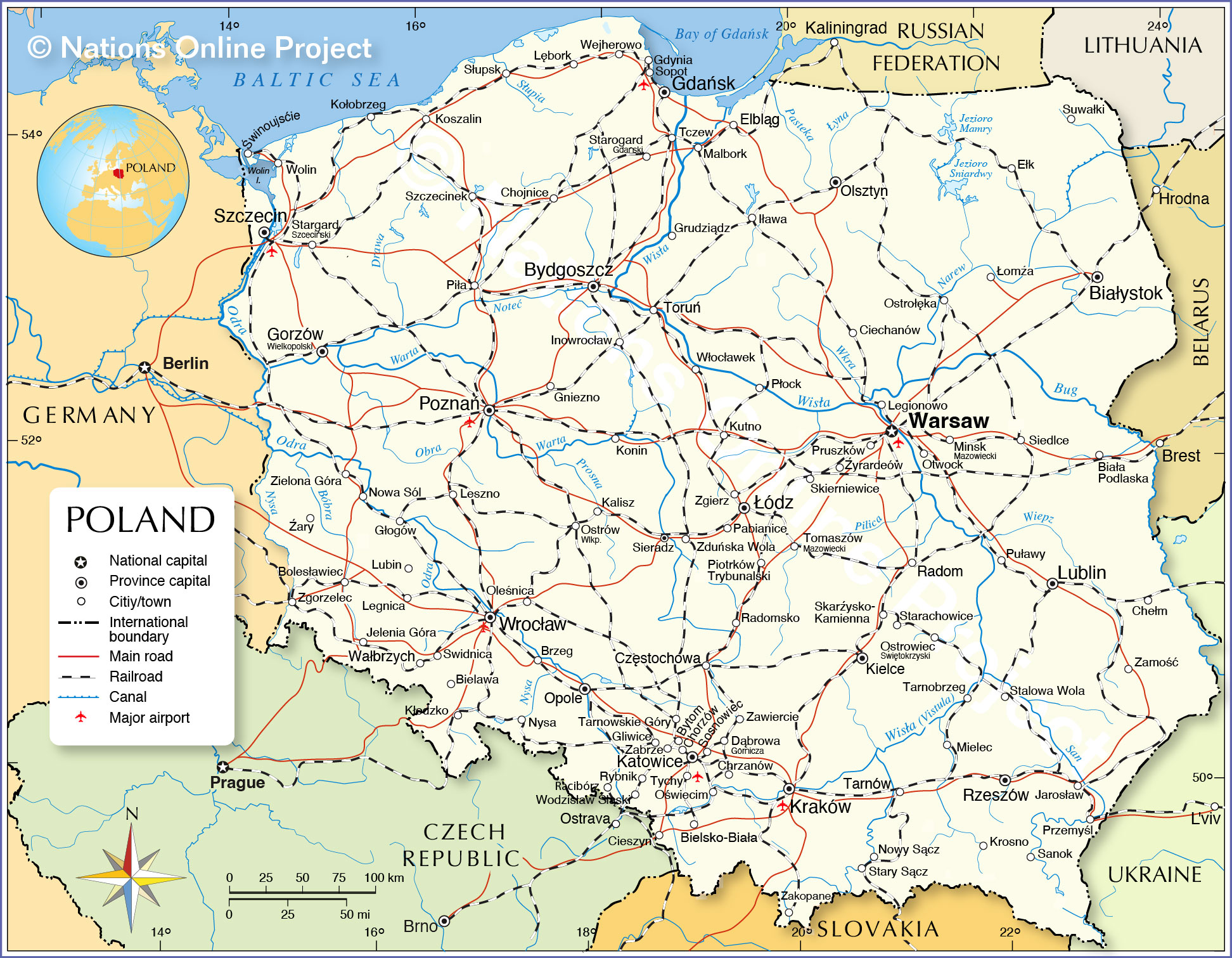 Political Map Of Poland Nations Online Project